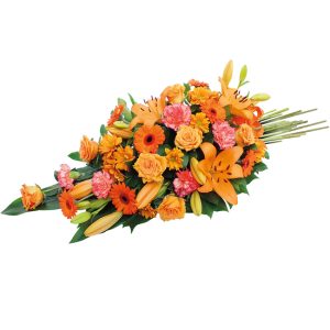 gerbe de fleurs de deuil Héméra orange 123fleurs comparateur bloomyrama