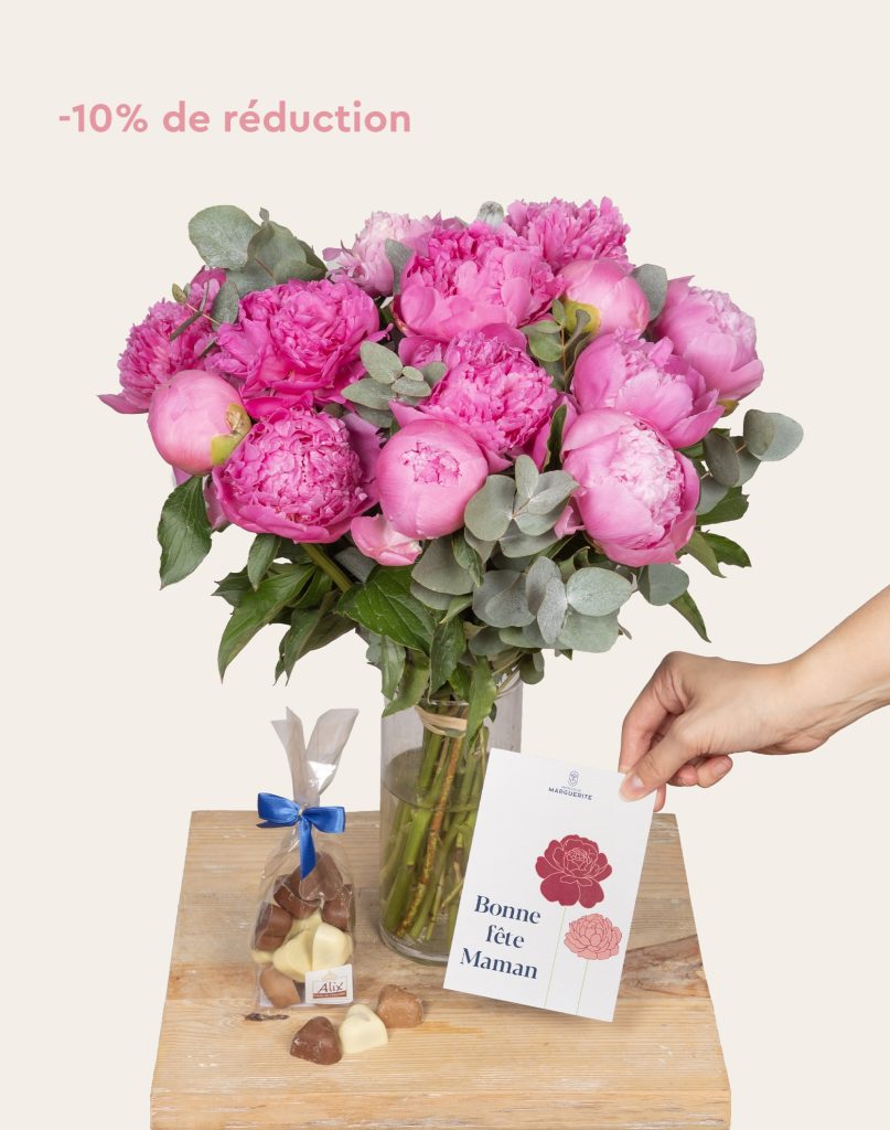 pack maman bouquet de pivoines Monsieur Marguerite comparateur bloomyrama