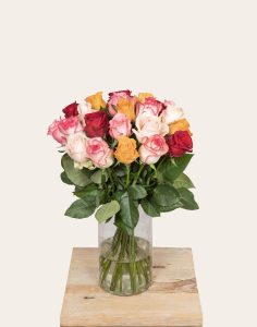 Botte de roses multicolores livraison monsieur marguerite comparateur bloomyrama