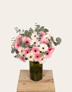 Bouquet de germinis roses livraiosn monsieur marguerite comparaison bloomyrama