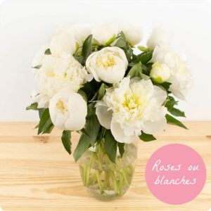 Brassée de pivoines blanches ou roses 123fleurs bloomyrama