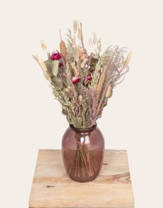 Bouquet de fleurs séchées naturelles multicolores tons chauds monsieur marguerite comparateur bloomyrama