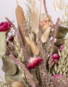 Bouquet de fleurs séchées naturelles multicolores tons chauds monsieur marguerite comparateur bloomyrama