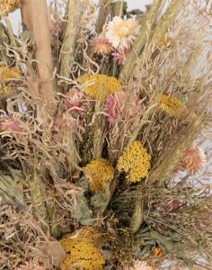 Bouquet haut de fleurs séchées naturelles et son vase monsieur marguerite comparateur bloomyrama
